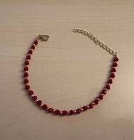 Filigranes Armband, Rubin-Steinchen, neu, Grösse verstellbar