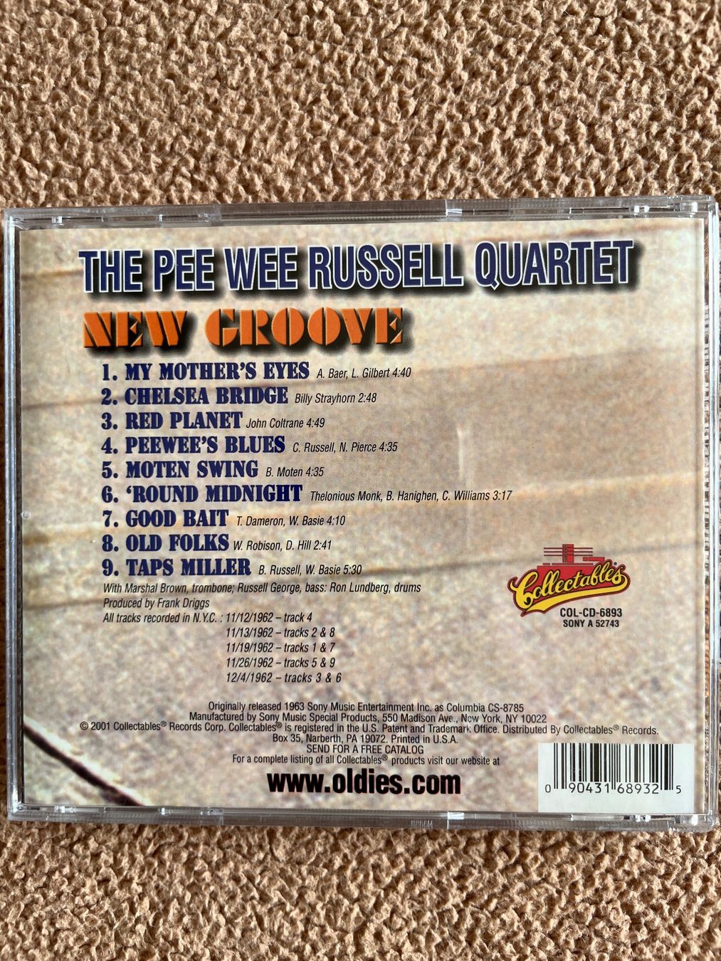 CD: THE PEE WEE RUSSELL QUARTET - NEW GROOVE – Usato da Lausanne venduto da sbar224 1
