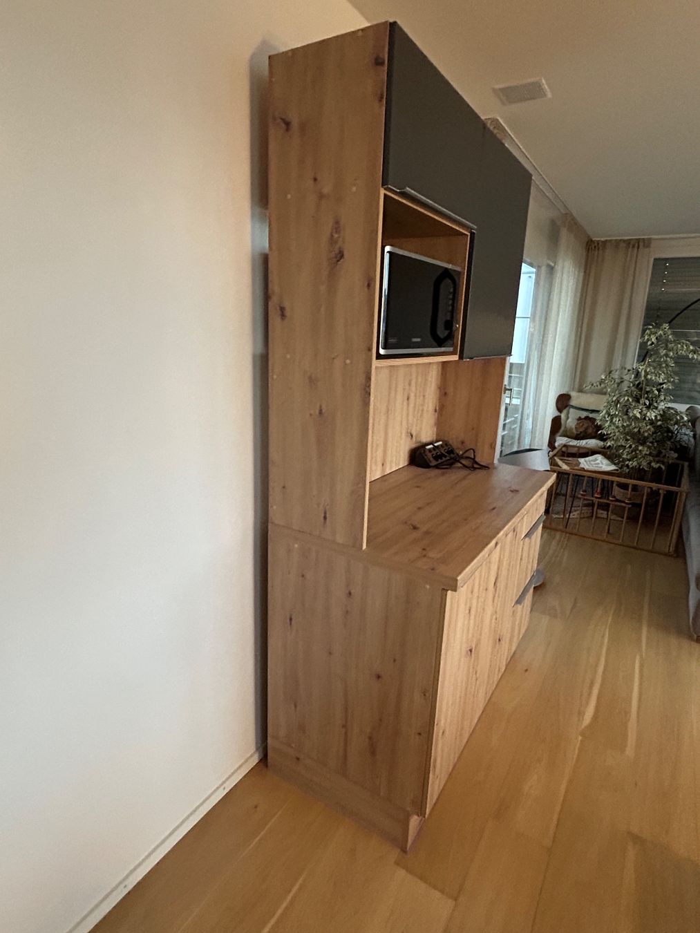 Credenze: Buffetschrank Küchen Buffet Schrank Premium 120cm Grau Eiche – Nuovo (secondo la descrizione) da Horgen venduto da hoe_b99b 4