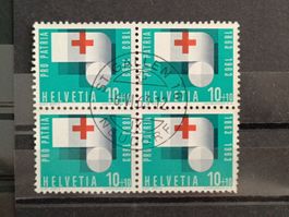 1963 PP Verbandsstoff Viererblock Vollstempel