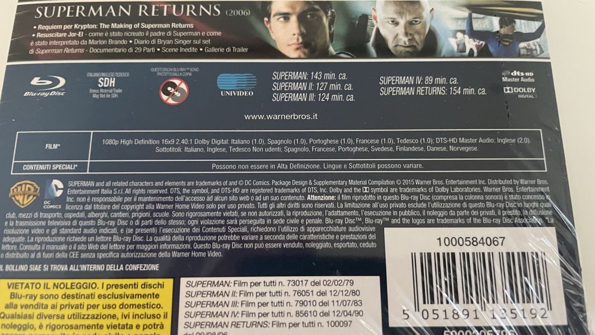 Tutti i DVDs: Superman - 5 film collection – Nuovo e nell'imballaggio originale da Lugano venduto da vtr_7fls 2