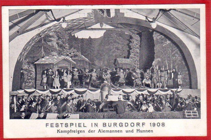 Cartes postales: BURGDORF, FESTSPIEL 1908 – D'occasion à Grüningen par Kartenlaube