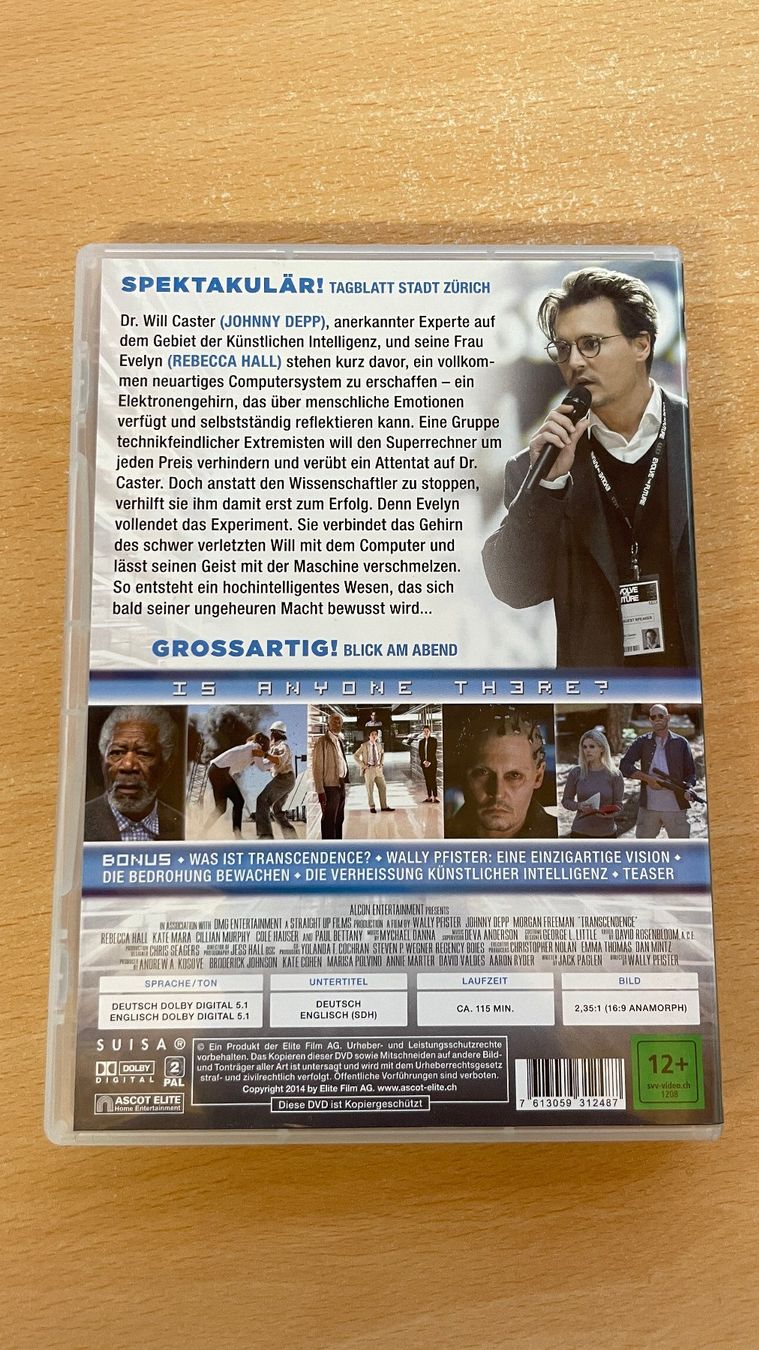 Alle DVDs: Transcendence - Johnny Depp – Gebraucht aus Glattfelden von cybermaxx 1