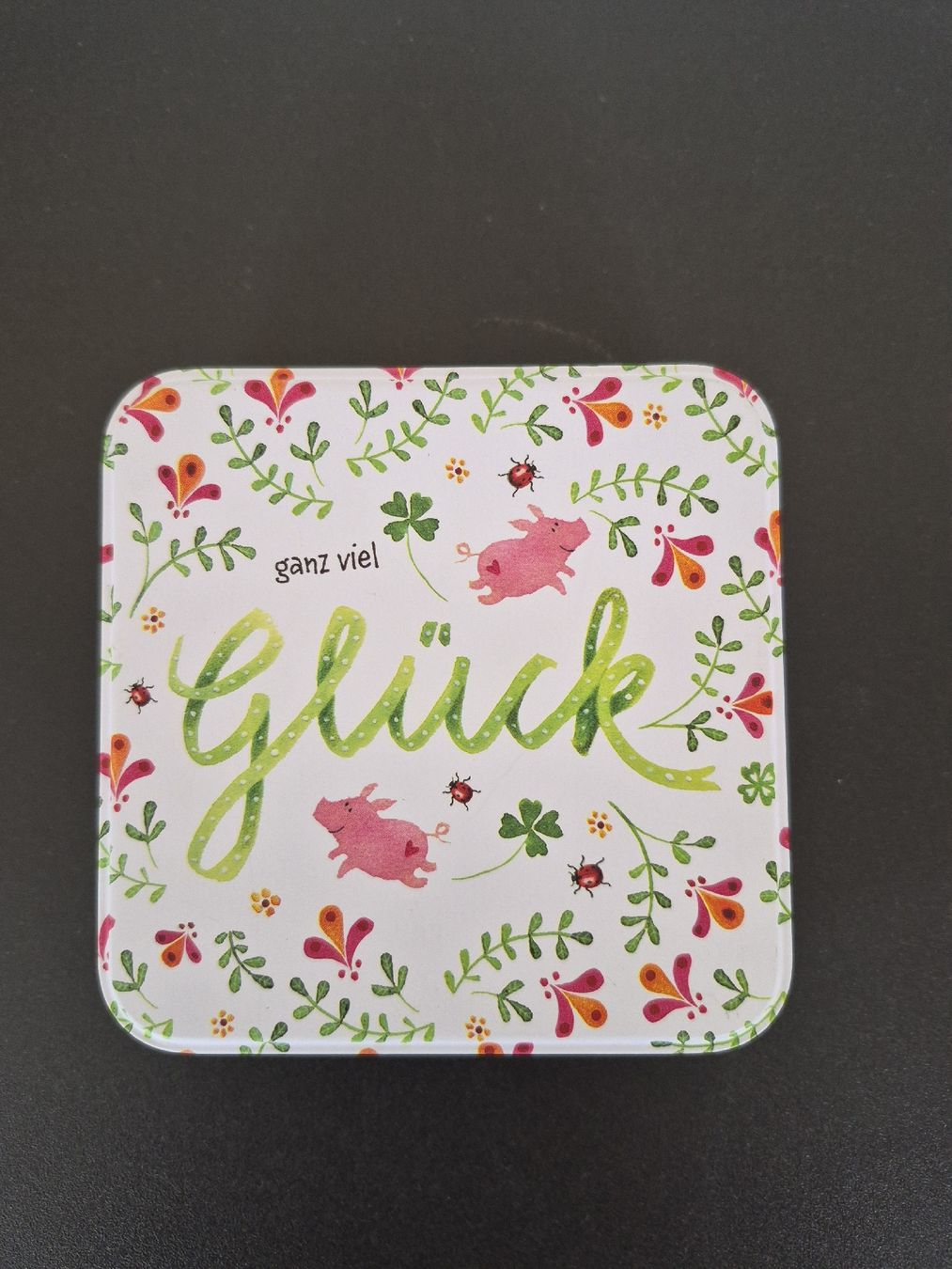 Tutte le decorazioni: Dose "ganz viel Glück" 10x10x3.5 cm – Nuovo (secondo la descrizione) da Olten venduto da bayoffires