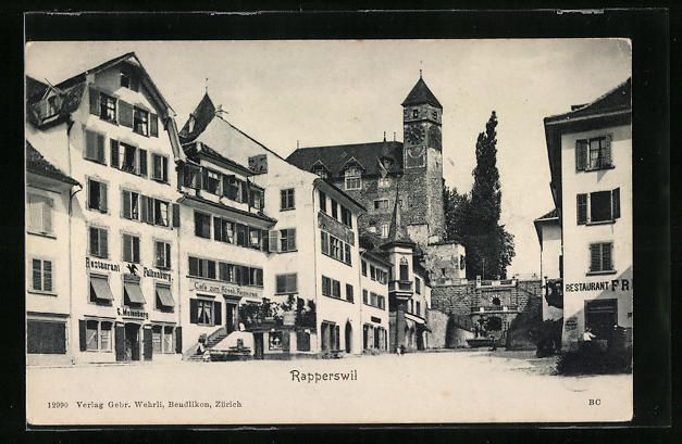 Ansichtskarten: Rapperswil, Ortspartie mit Restaurant Fa – Gebraucht aus Berlin von bartko-reher
