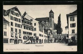 Rapperswil, Ortspartie mit Restaurant Fa