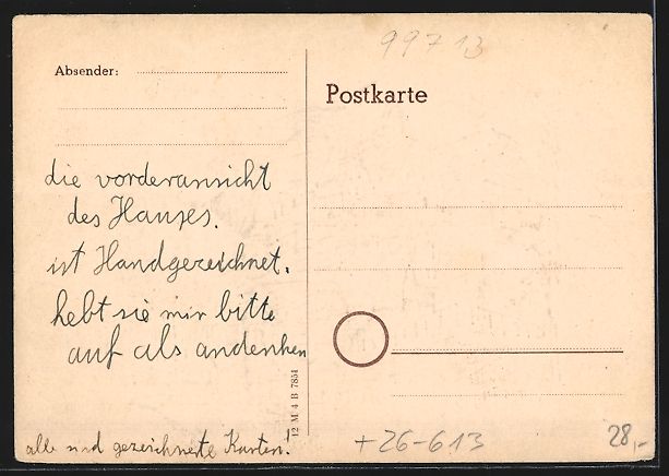 Cartoline postali: Handgemalt: Straussberg i. Thür., Vorde – Usato da Berlin venduto da bartko-reher 1