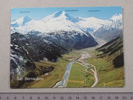 San Bernardino, Flugaufnahme, Nordportal, Pass Strasse