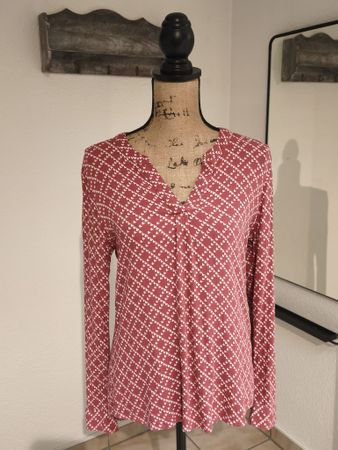Street One Bluse,Gr. 40,Rot mit Herzmuster, Top Zustand! Y13