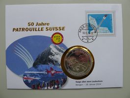2014 Numisbrief Tango Lauberhorn 50 Jahre Patrouille Suisse