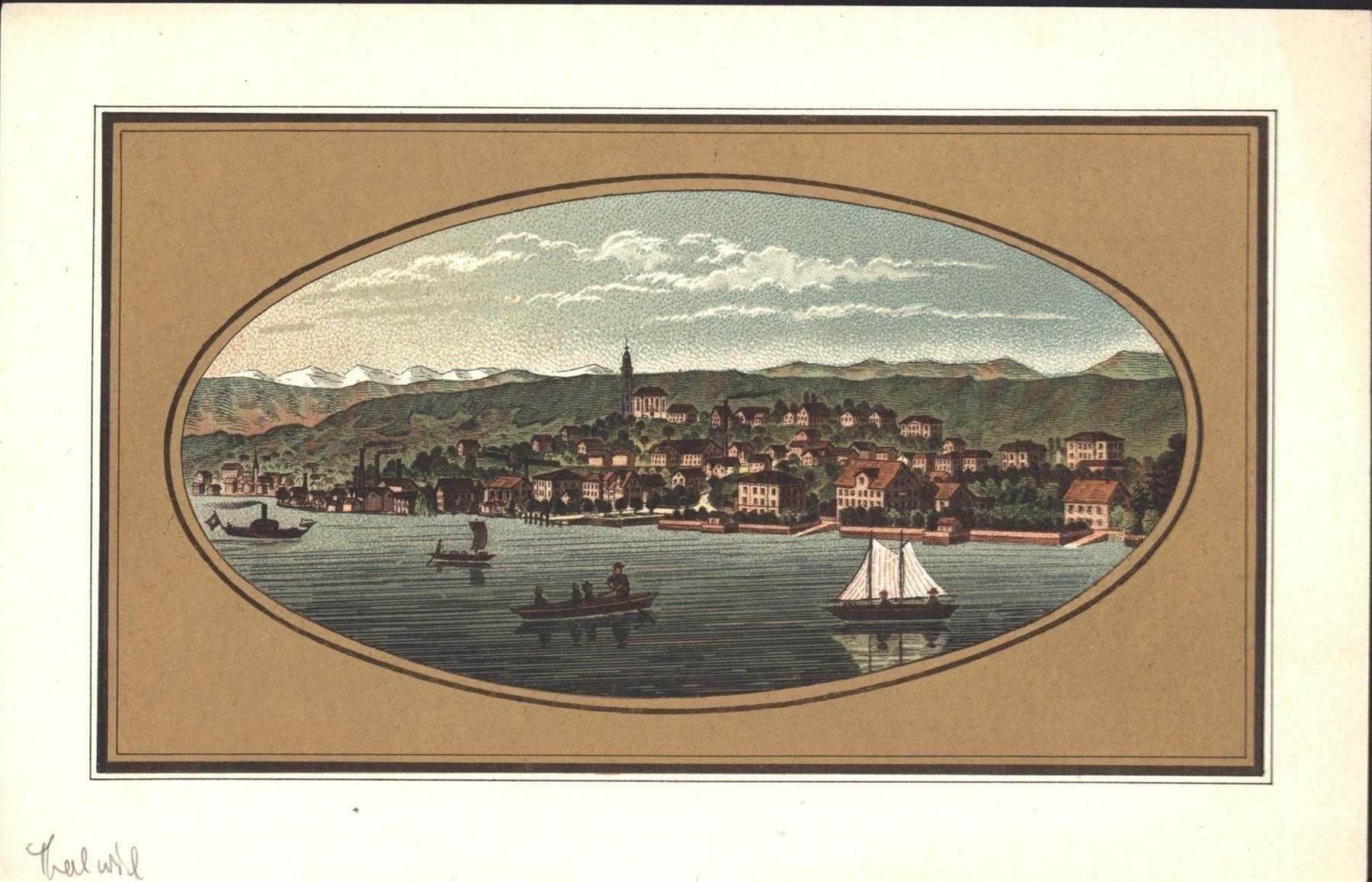 Stiche: Thalwil  Tonlithographie – Gebraucht aus Rafz von Helvet32