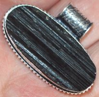 Anhänger L-4819 – Schwarzer Turmalin – 40x20mm
