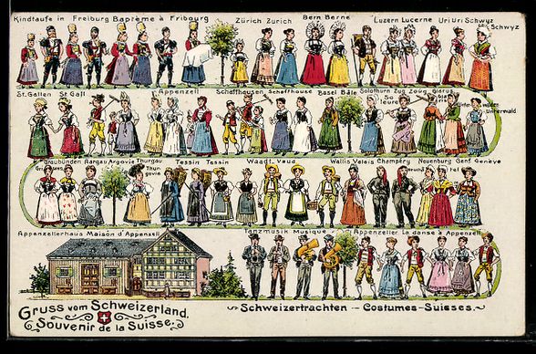 Cartes postales: Schweizer Trachten aus verschiedenen Reg – D'occasion à Berlin par bartko-reher
