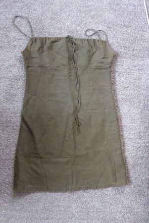 Sommer Kleid Oliv Gr 42 45% Leinen