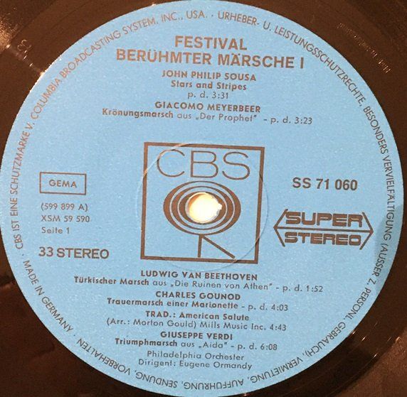 Schallplatten: Festival berühmter Märsche I (LP, Eugene Ormandy) – Gebraucht aus Grüningen von azulamarillo_vinyl 2