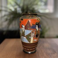 Vintage Japanese Satsuma Vase - Hand-Painted, Signed