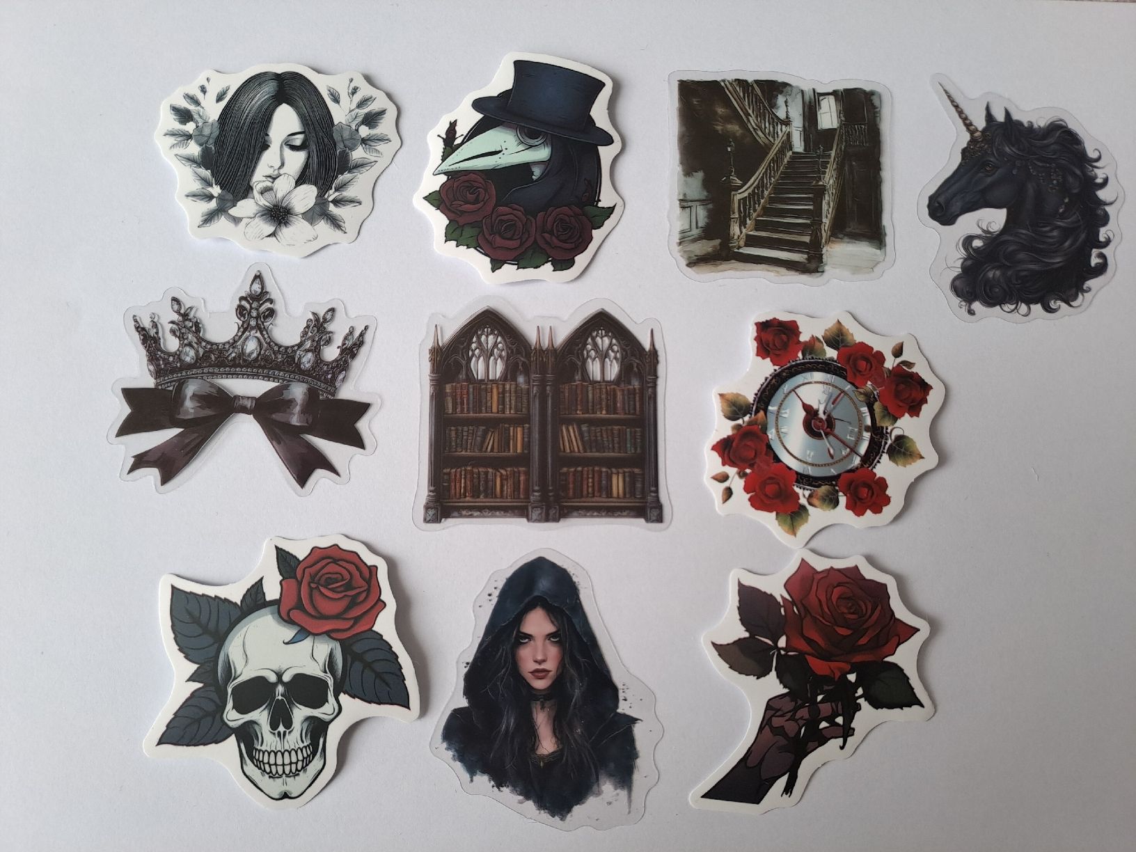 Sticker: Set G - Dark Sticker Set, Gothic, 10 Stk., Scrapbooking – Nuovo (secondo la descrizione) da Münchenbuchsee venduto da Babsique