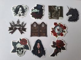 Set G - Dark Sticker Set, Gothic, 10 Stk., Scrapbooking