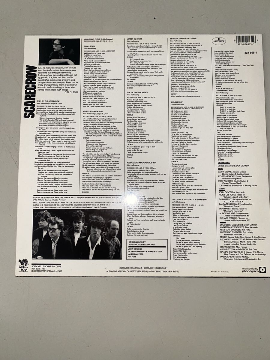 Dischi in vinile: John Cougar Mellencamp - Scarecrow LP Vinyl – Usato da Rüschlikon venduto da Granulat204 1