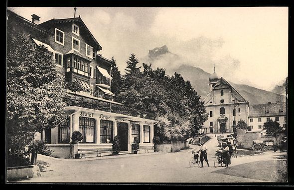 Ansichtskarten: Engelberg, Hotel Engel, Kirche und Hahne – Gebraucht aus Berlin von bartko-reher