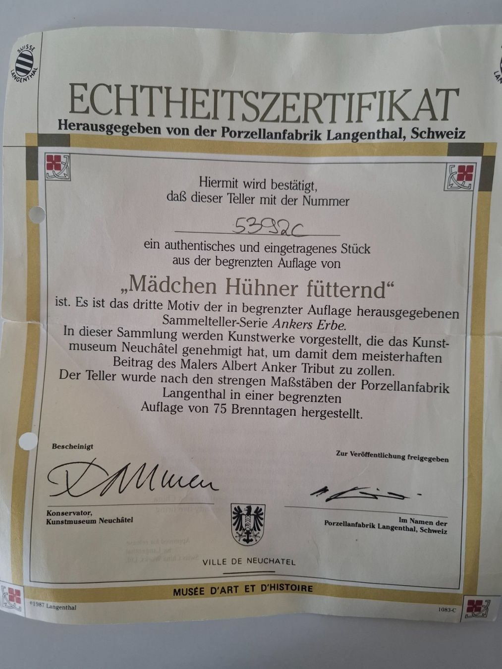Assiettes: Aus Nachlass – Neuf (Voir description) à Thun par Ufussball 3