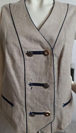 Wenger Austrian Style Damen-Weste aus 100% Leinen – Gr. 42