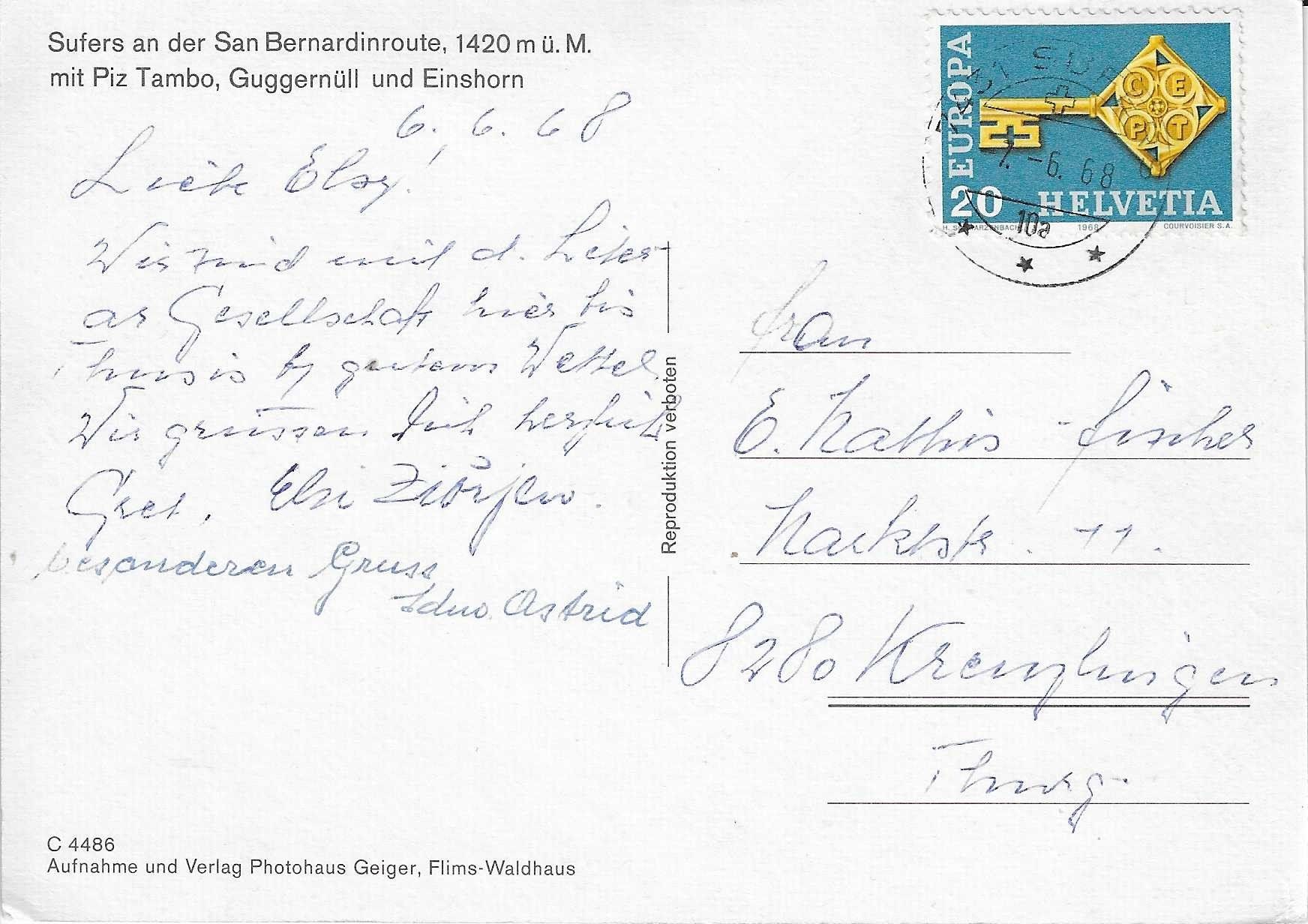 Cartoline postali: Sufers an der San Bernardinroute GR – Usato da Rothrist venduto da Stranglehold 1