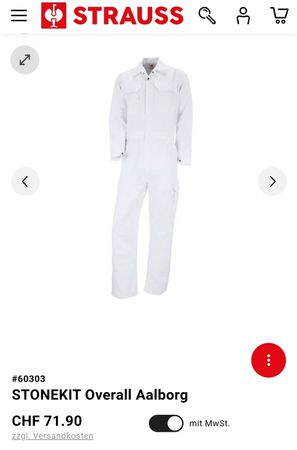 Arbeitsanzug STONEKIT Overall Aalborg Gr. 54 weiss wie neu!