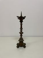 Grosser Bronze Kerzenständer antik Kerzenhalter Neugotik