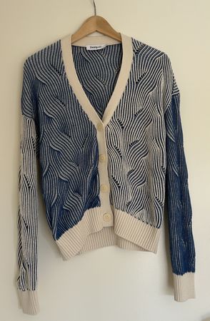 Desigual Gilet bleu et blanc XS