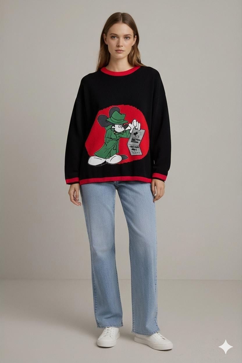 Pullover & Sweatshirts: Disney Micky Maus Detektiv Pullover - Größe M – Gebraucht aus Zug von vinokilo