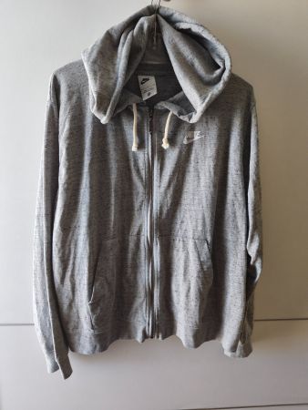 NIKE Damen Sport Jacke mit Kapuze grau meliert Gr. L