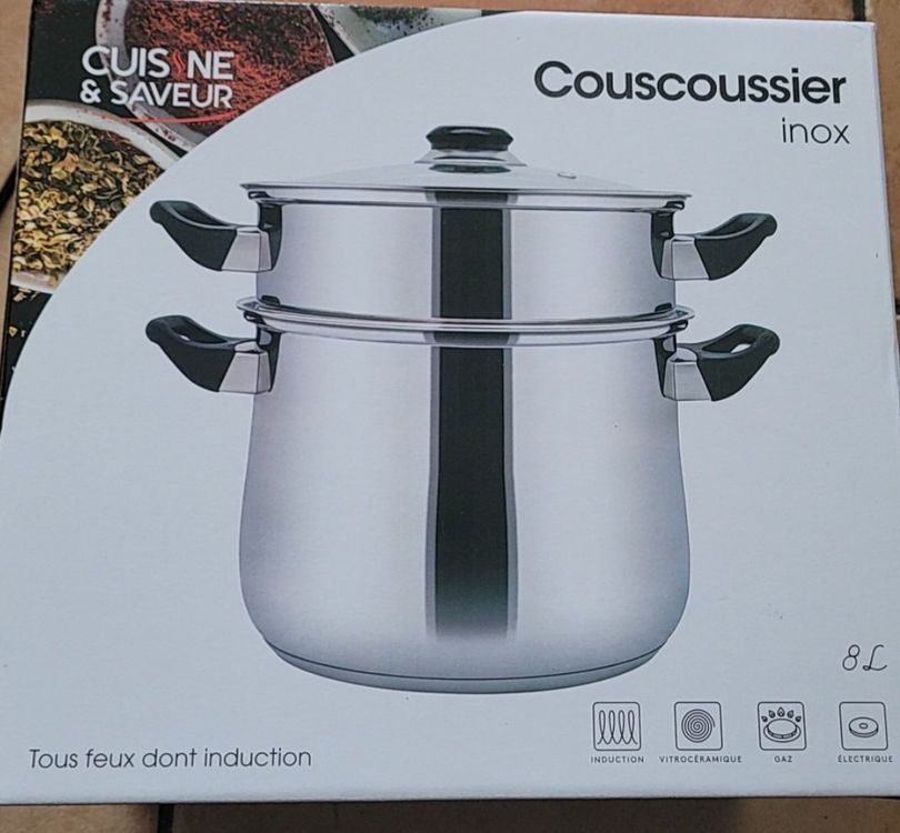 Couscoussier Cuit-Vapeur Faitout HAUSSMANN Heritage 12L Inox - Induction - Revêtement Pierre