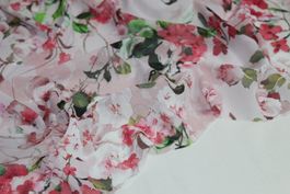 Stoff Kleiderstoff h.rosa/Blumen