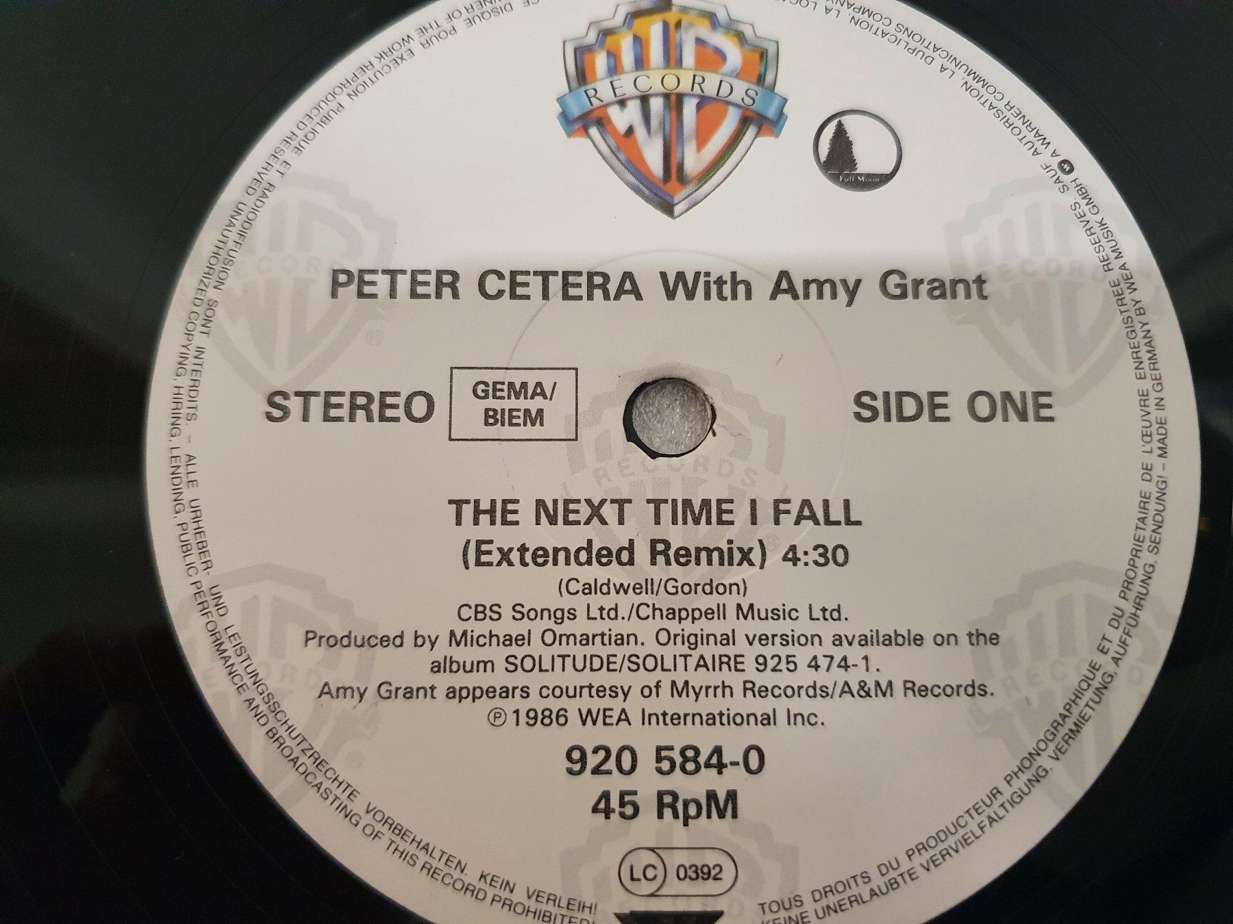 Schallplatten: Peter Cetera - The Next Time I Fall (Rock) – Gebraucht aus Uster von Vinyl-Leidenschaft 3