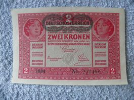 Alte 2 Kronen Banknote von 1912 - Selten! Top Zustand