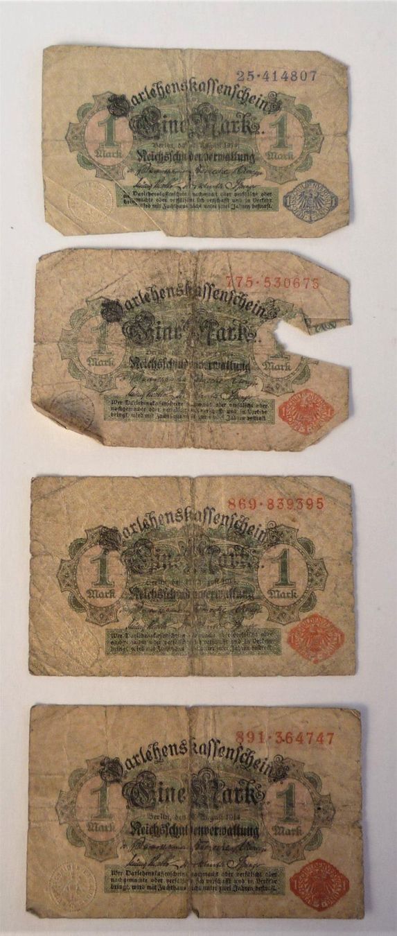 Banconote: 4 x 1 Mark Darlehenskassenschein – Usato da Rafz venduto da Sonnenblume305 1