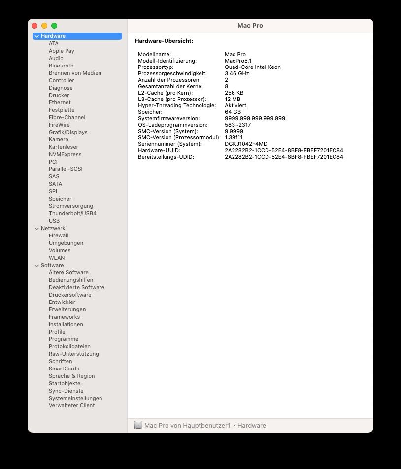 Apple PC: MacPro5,1 | macOS 15.7.7 Sequoia | 64GB | 1TB NVME SSD – Usato da Hindelbank venduto da Buli3 4