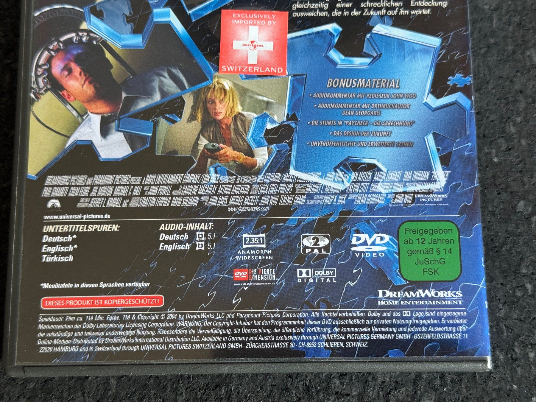 Alle DVDs: Paycheck "Die Abrechnung" DVD DE/EN – Gebraucht aus Fribourg von tschjoly 3