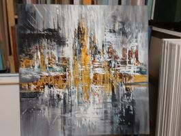ACRYLBILD, Acrylgemälde auf Leinwand 70x70 cm, Unikat!!!