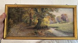 Original Ölgemälde Herbstlandschaft(1928)Historischer Ramen