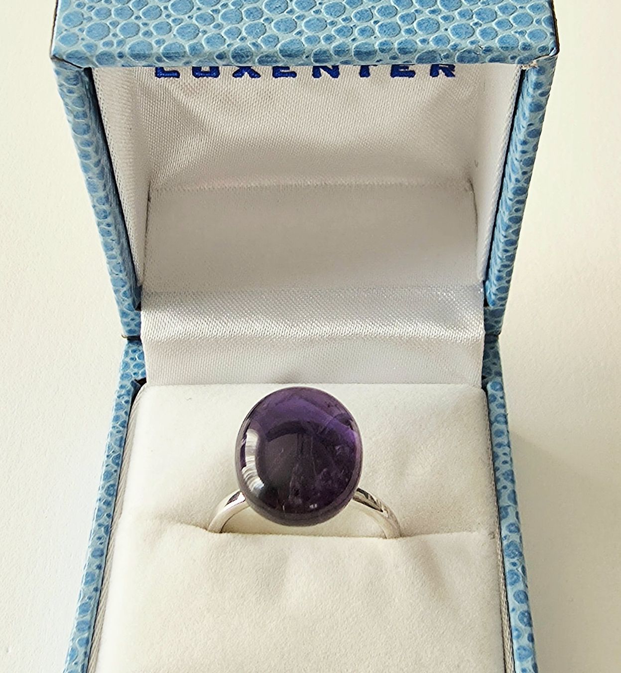 Anelli: Moderner Cabochon Natur-Amethyst Silberring 925 - Neu – Nuovo e nell'imballaggio originale da Uetikon am See venduto da Coralreef 2