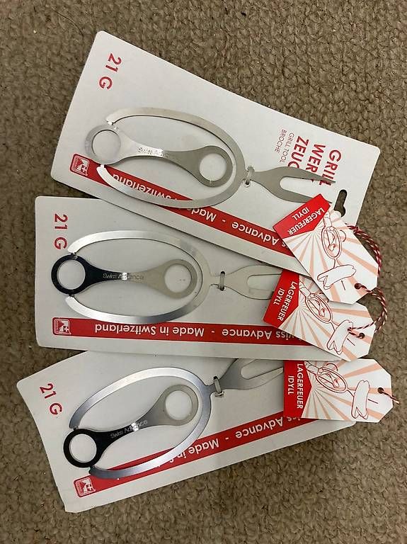 Set di posate: N E U  LAGERFEUERWERKZEUG 3X – Nuovo e nell'imballaggio originale da Zürich venduto da Bobesch73