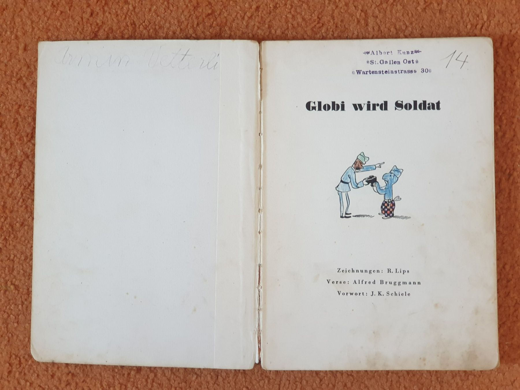 Libri: Globi wird Soldat 1. Auflage 1940 (1.–10. Tausend) – Usato da Mörschwil venduto da spirspi 3
