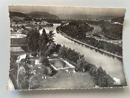 Ansichtskarte Villnachern Luftaufnahme der neuen Badi 1954