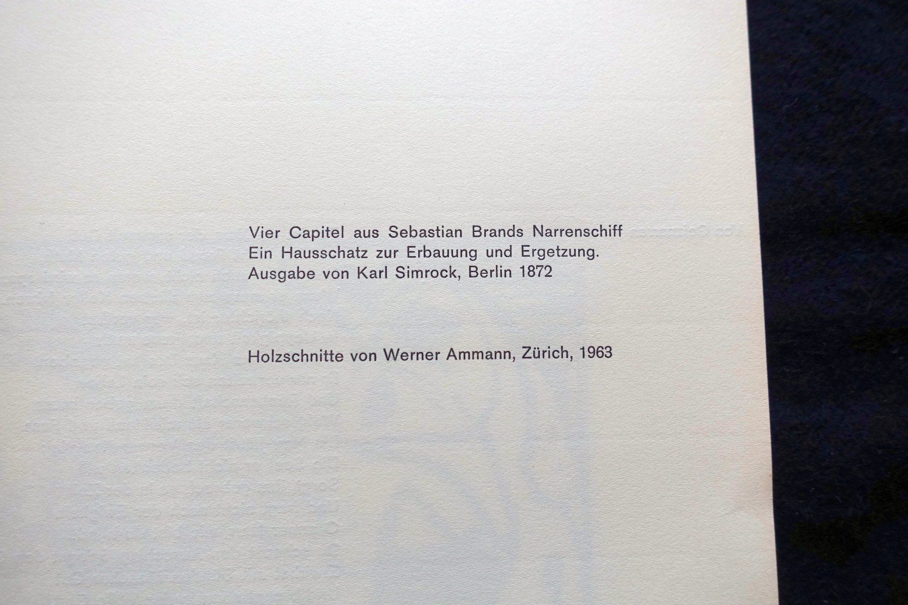 Libri: Narrenschiff: Holzschnitte von Werner Ammann, 1963 – Usato da Gutenswil venduto da Optico 4