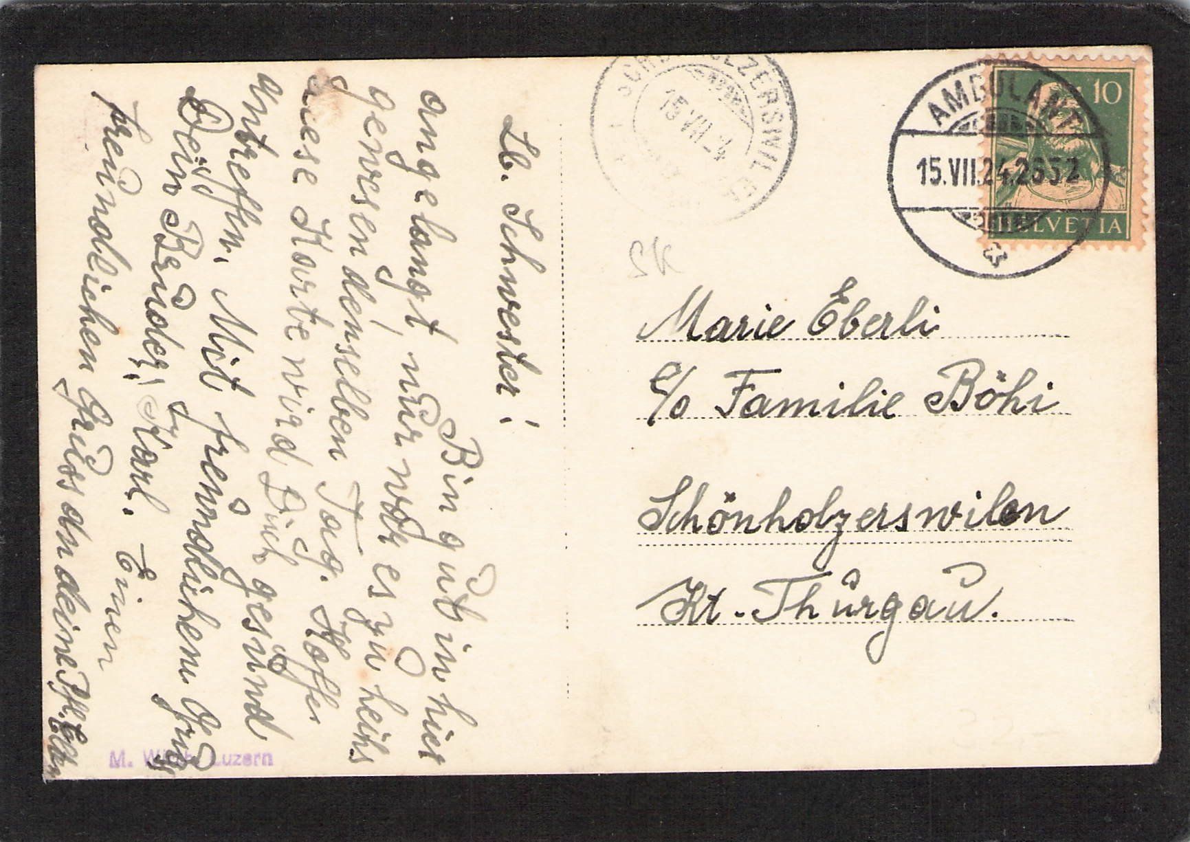 Cartoline postali: Flühli LU , gel. 1924 – Usato da Reichenburg venduto da Pipo-67 1