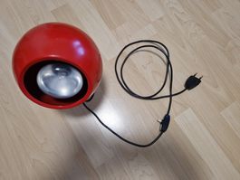 Tischlampe rot, Kugellampe, Vintage