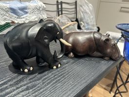 holz elefant u nilpferd
