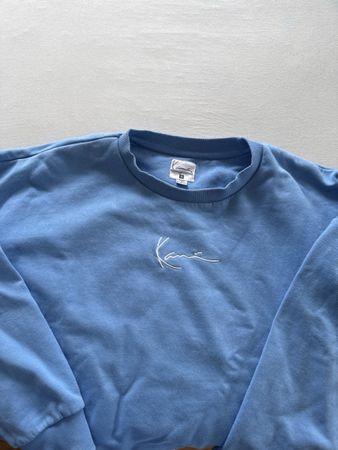 Karl Kani Pullover / Sweater Gr. S hellblau Damen Logo Frühl